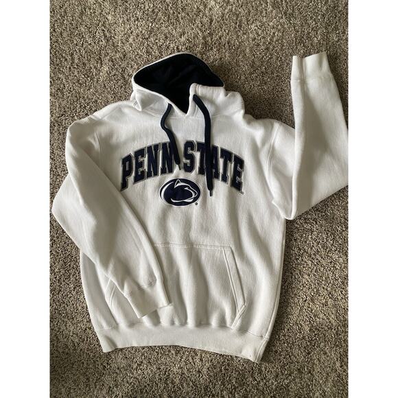 Penn State Embrod White Hoodie Sweatshirt S E5 - Picture 1 of 7